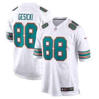 mens nike mike gesicki white miami dolphins game jersey